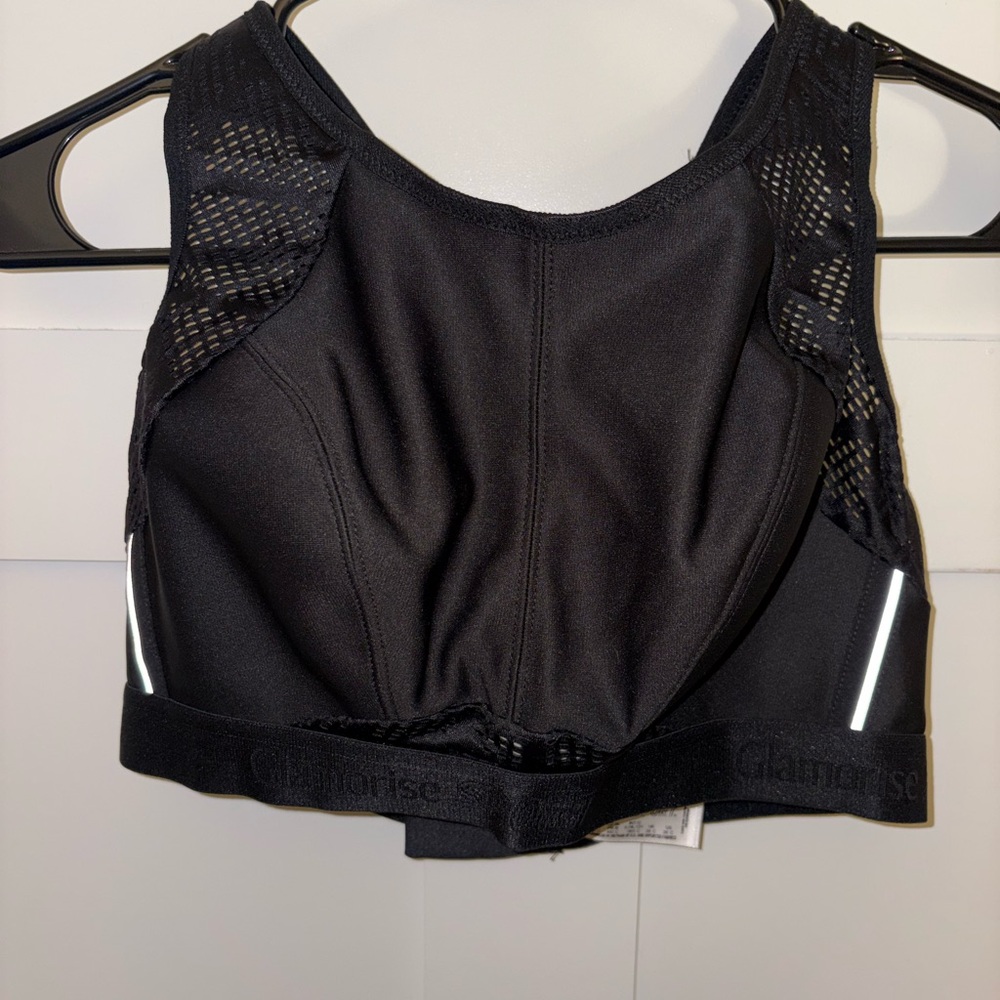 Glamorise Black Mesh Sports Bra